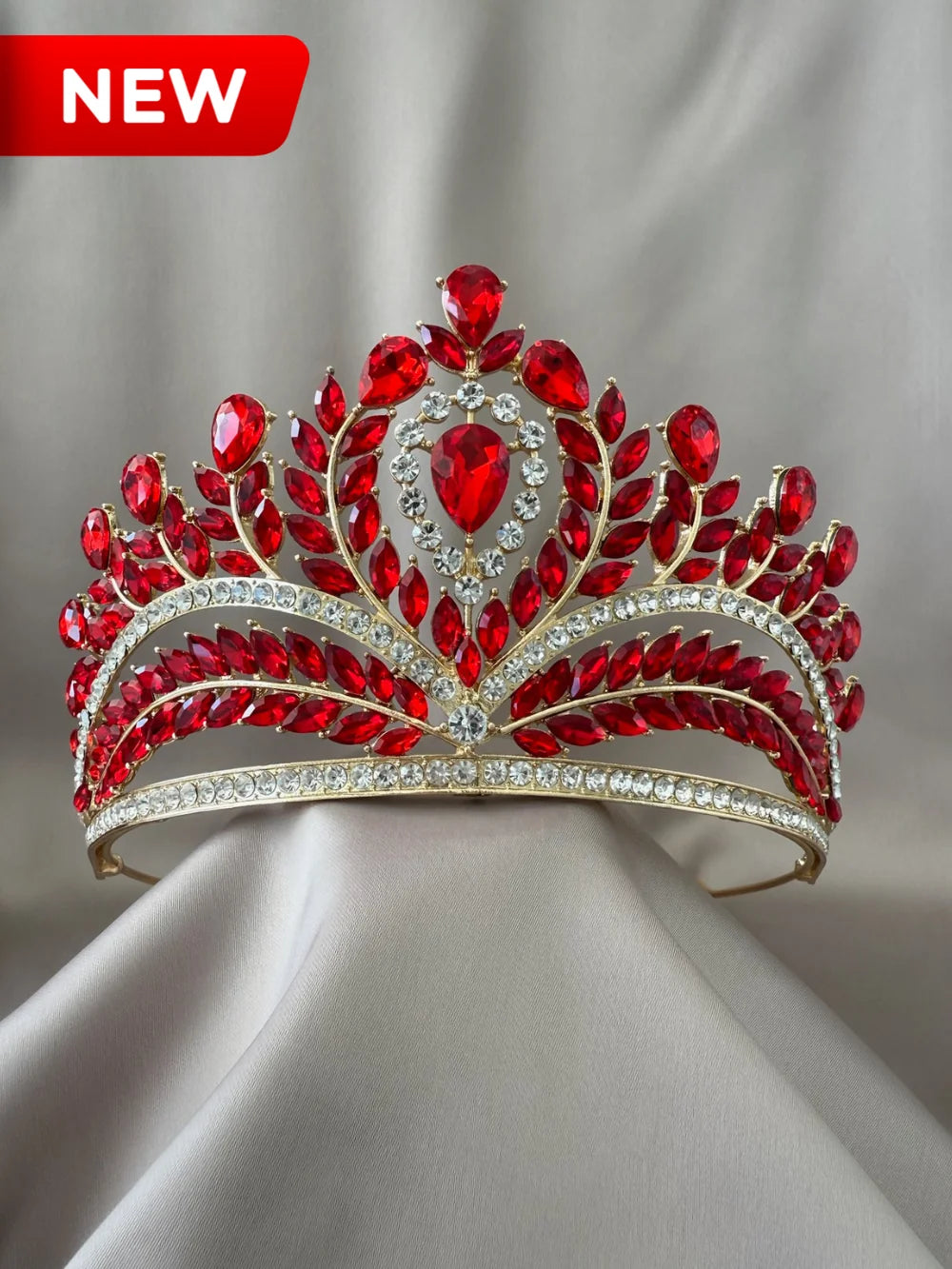 Corona Eclipse de Cristal Roja