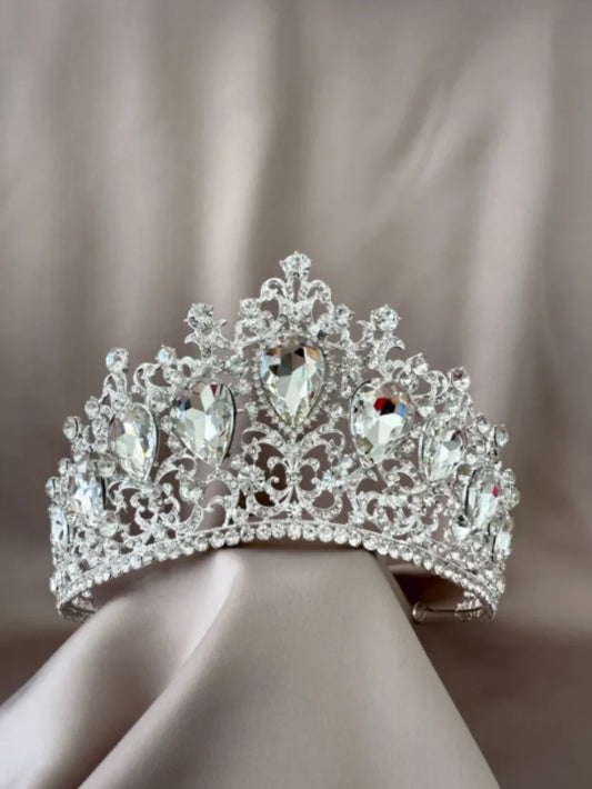 Corona Emperatriz de Cristal Plateada