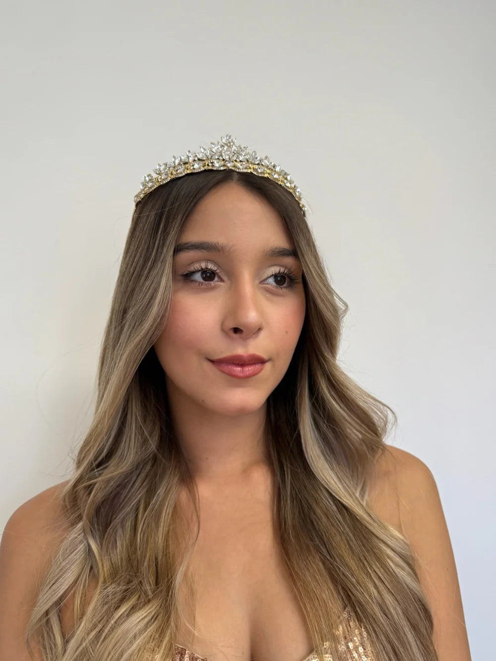 Tocado de novia Cristal de Hielo – Dorada