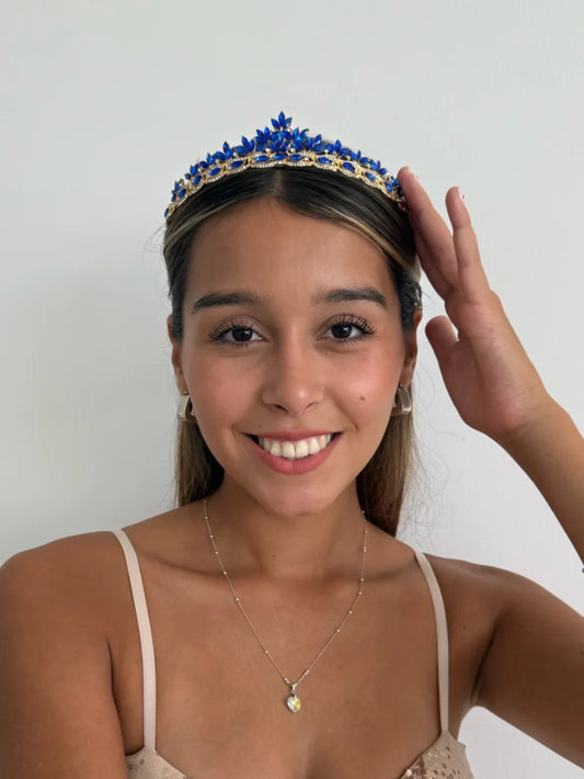 Tiara Cristal de Hielo Azul