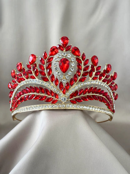 Corona Eclipse de Cristal Roja