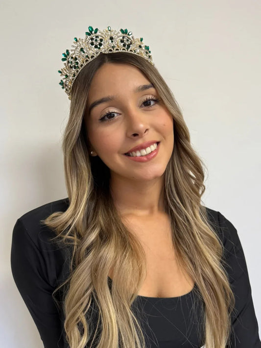 Tiara Aura Real – Verde Esmeralda