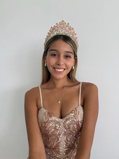 Corona Emperatriz de Cristal Rosa