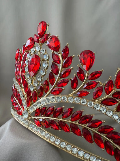 Corona Eclipse de Cristal Roja