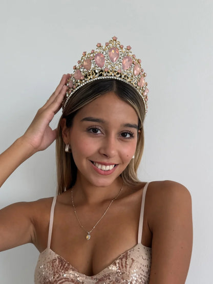 Corona Emperatriz de Cristal Rosa