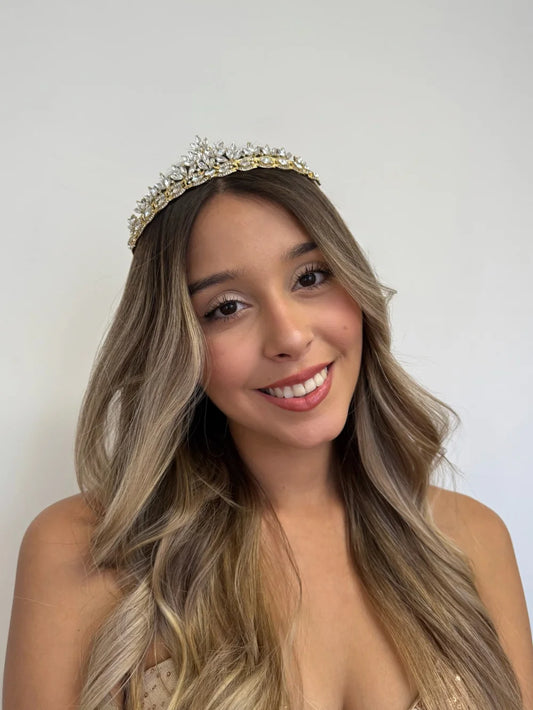 Tocado de novia Cristal de Hielo – Dorada