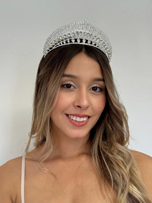 Corona Sol de Reinas – Cristal Plateado