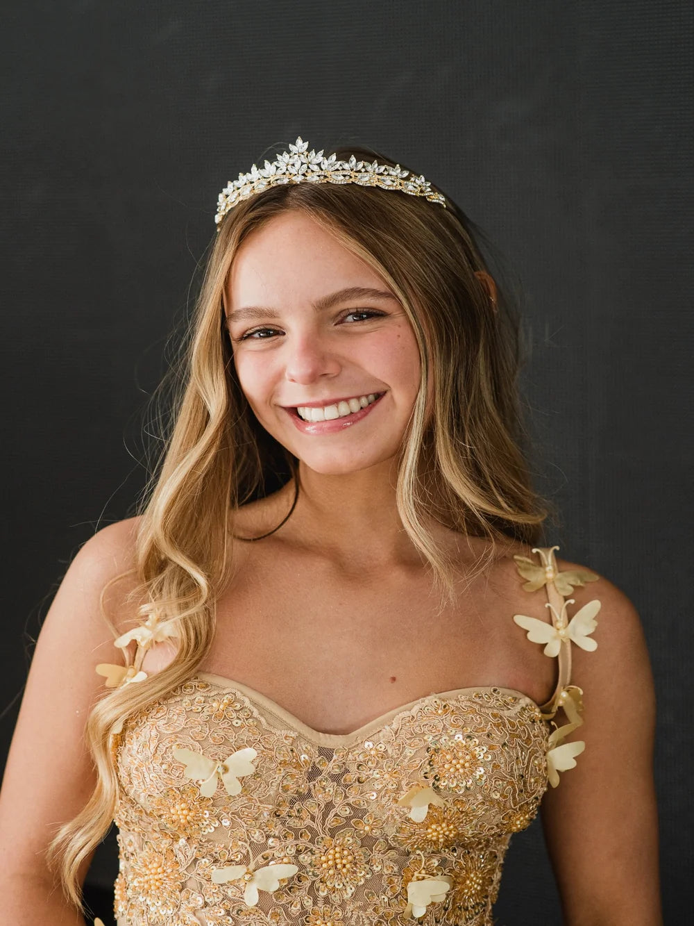 Tiara Cristal de Hielo – Dorada