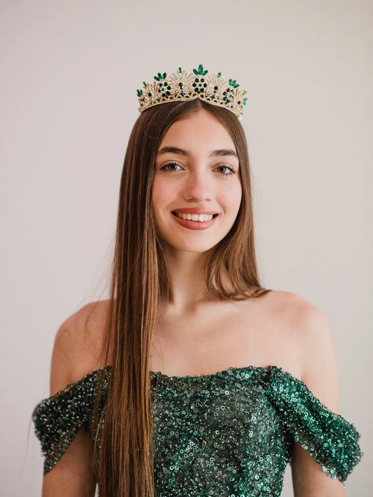 Tiara Aura Real – Verde Esmeralda