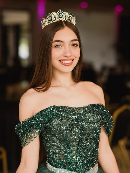 Tiara Aura Real – Verde Esmeralda