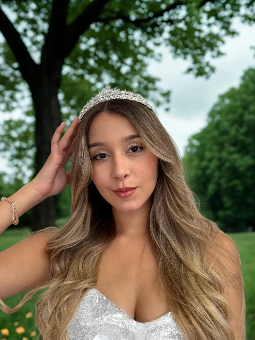 Tiara Cristal de Hielo – Plateada