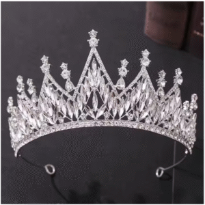 Corona de novia y 15 años con cristales y base plateada