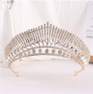 corona base dorada con strass